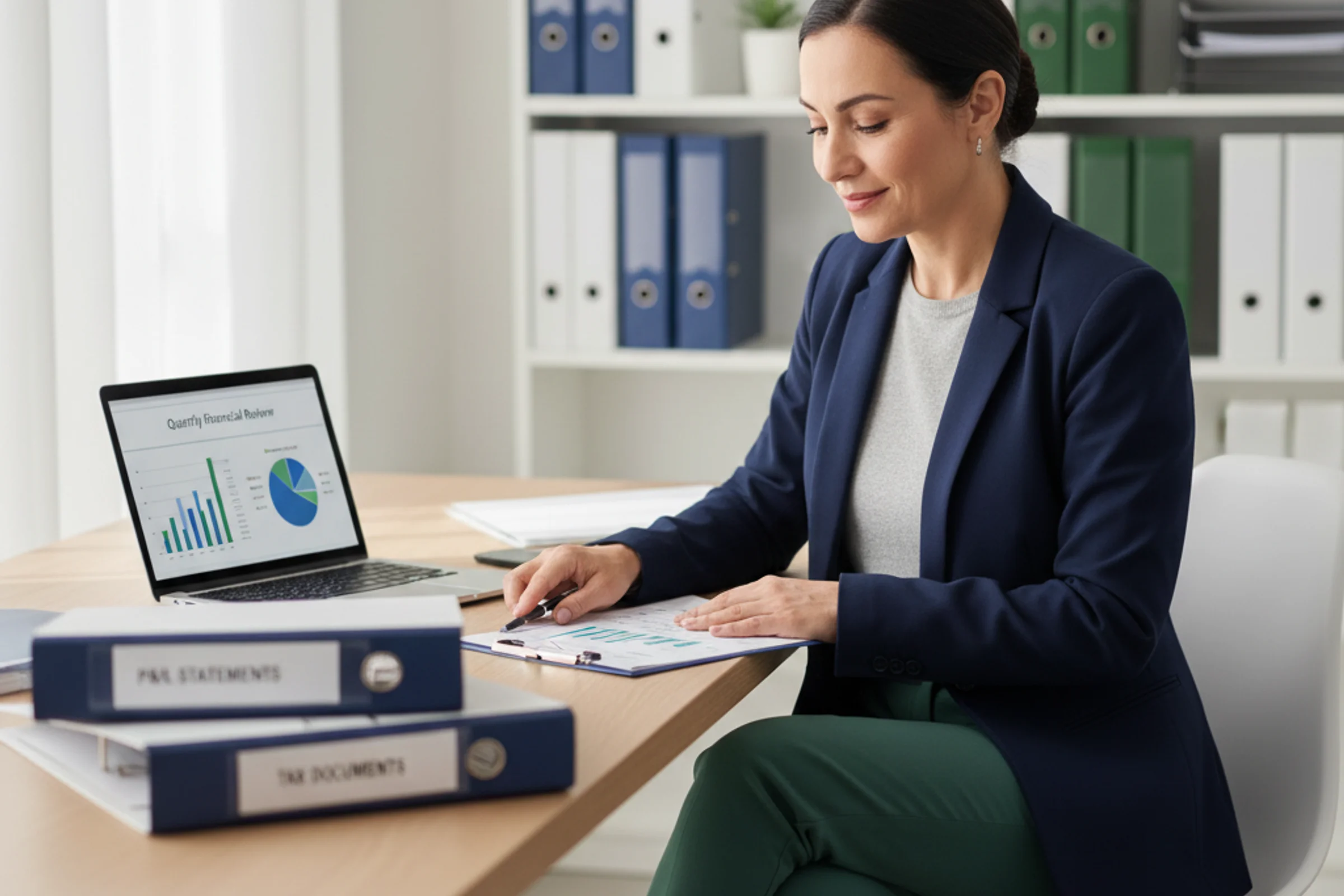 Imprenditore PMI che verifica checklist adeguati assetti organizzativi su documenti aziendali