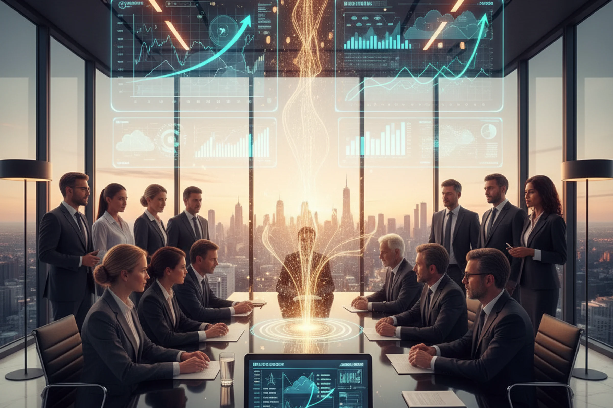 Dashboard showing AI CFO financial analytics with ROI metrics and cash flow predictions for SME business performance