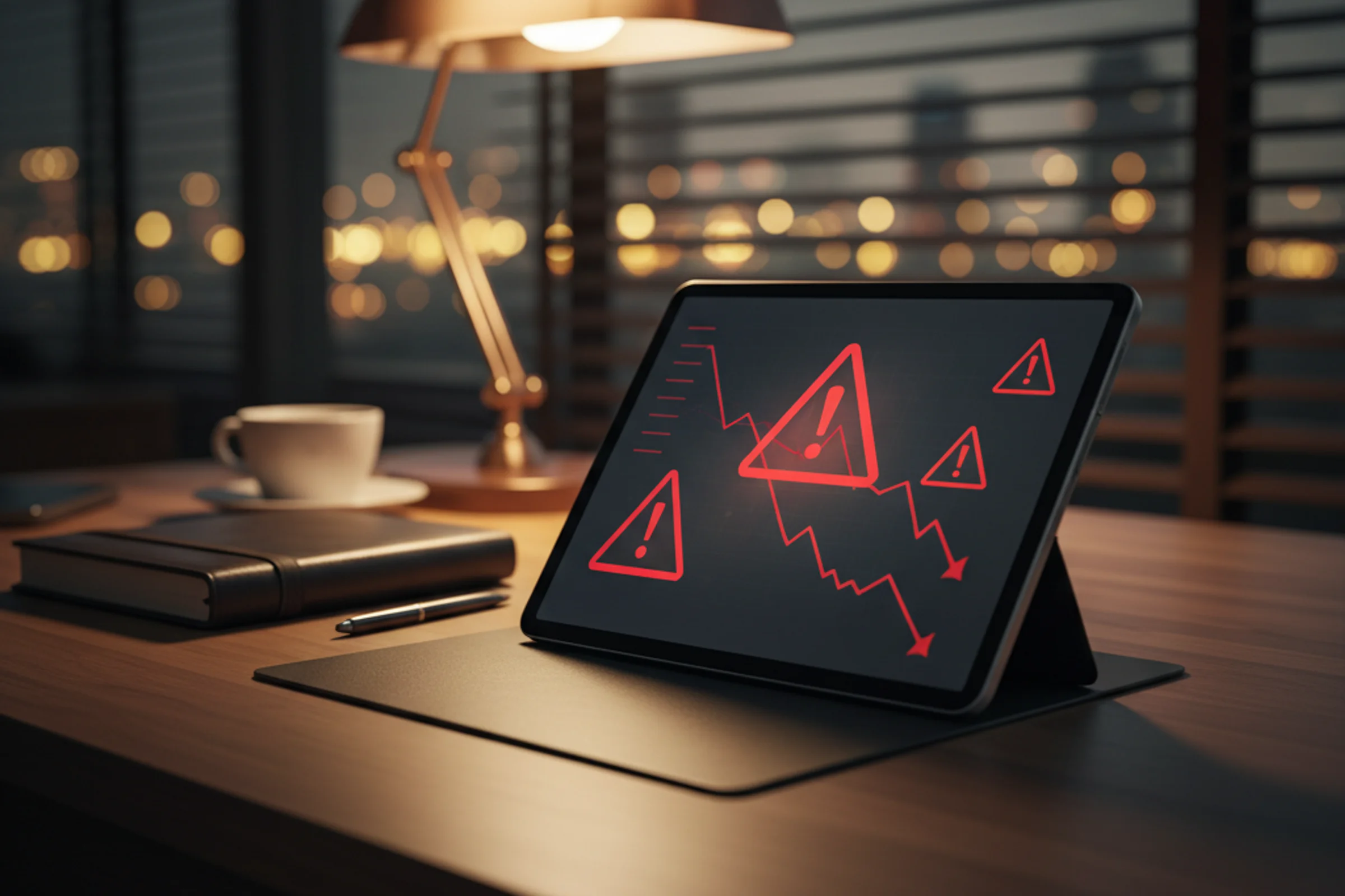 Imprenditore analizza documenti finanziari per il monitoraggio della crisi aziendale secondo il Codice della Crisi