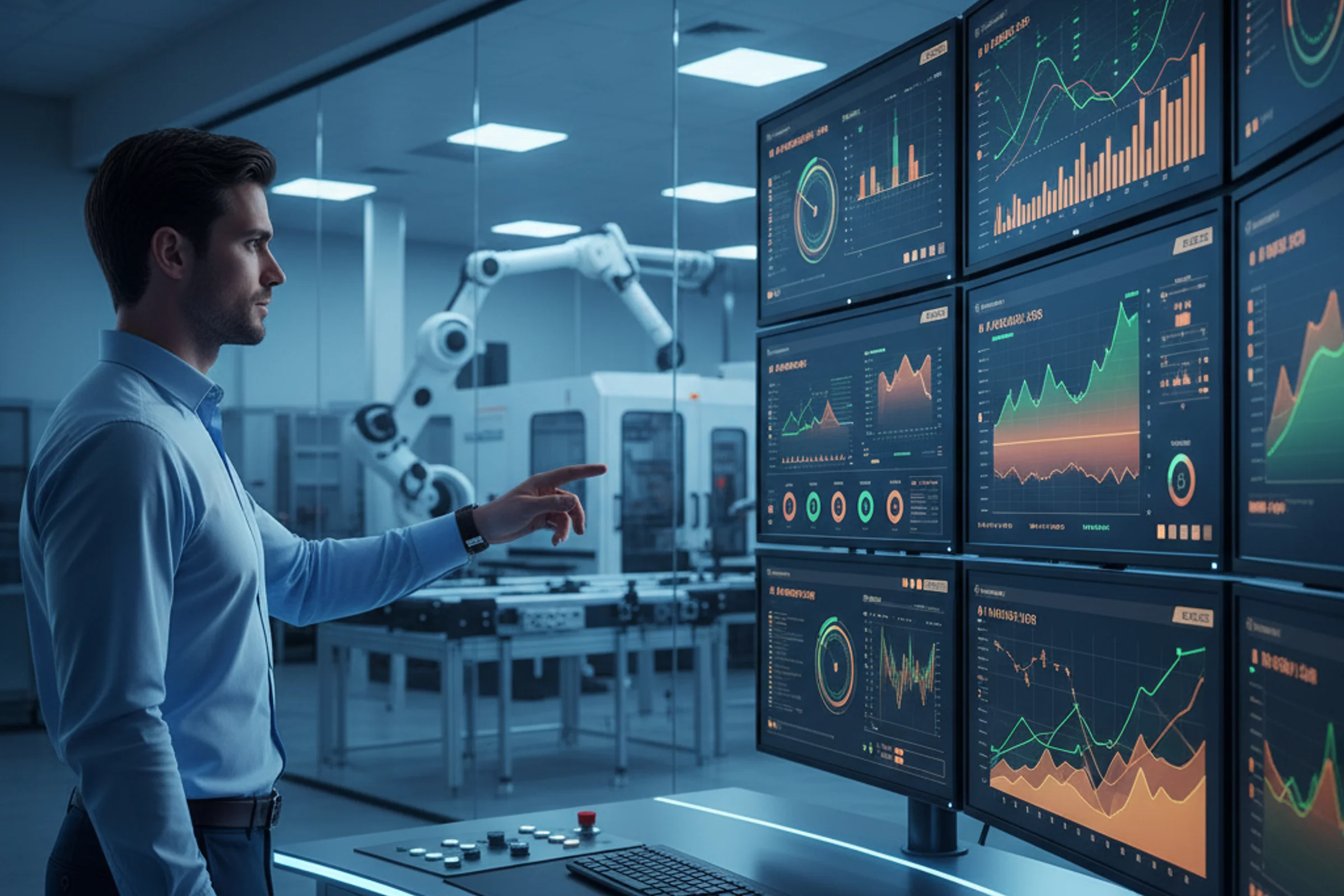 Manufacturing finance dashboard showing DSO reduction metrics and cash flow improvement indicators for SME case study