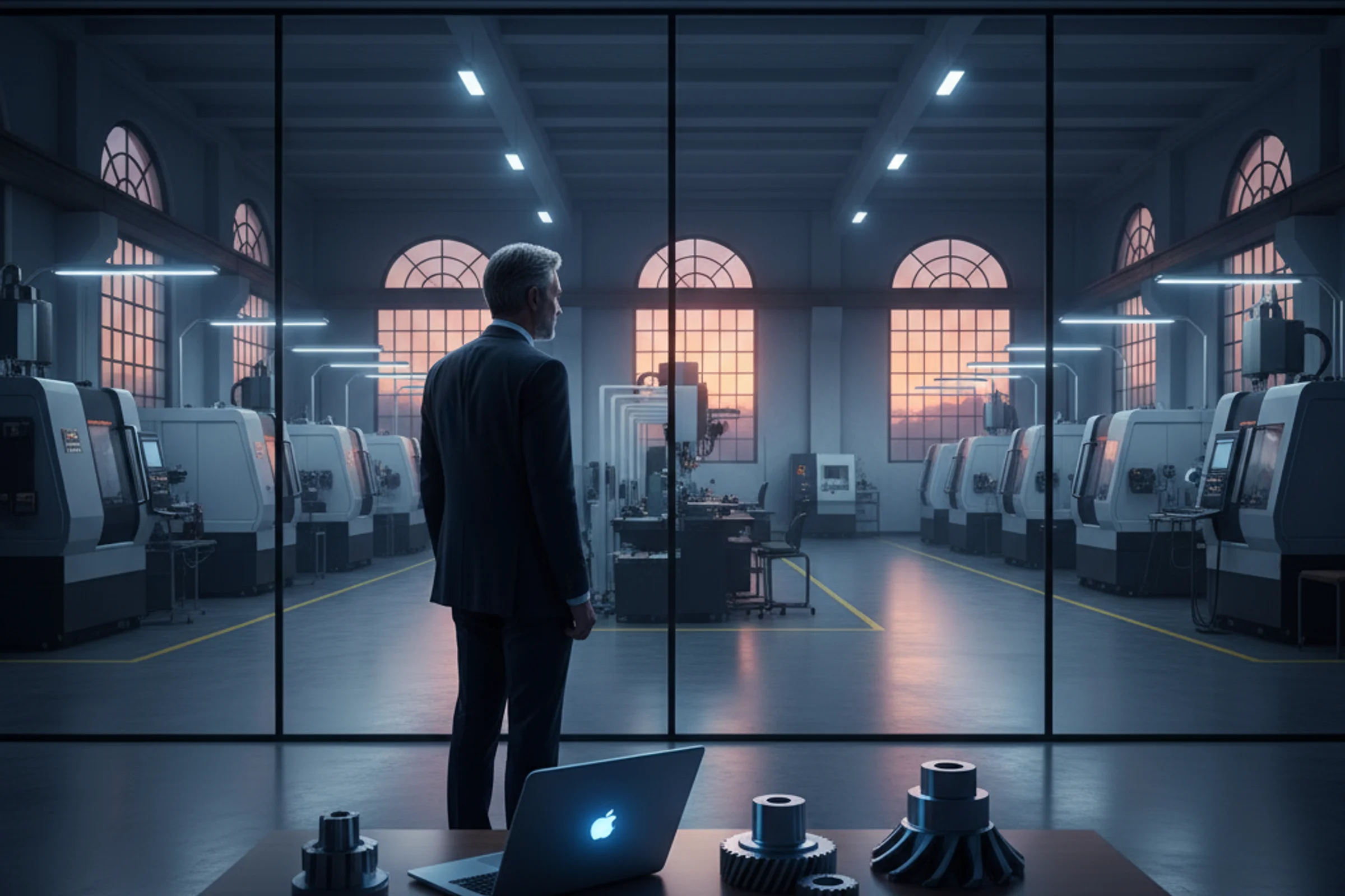 Dashboard finanziaria AI che mostra analisi in tempo reale per PMI manifatturiera da €15M con grafici e metriche operative