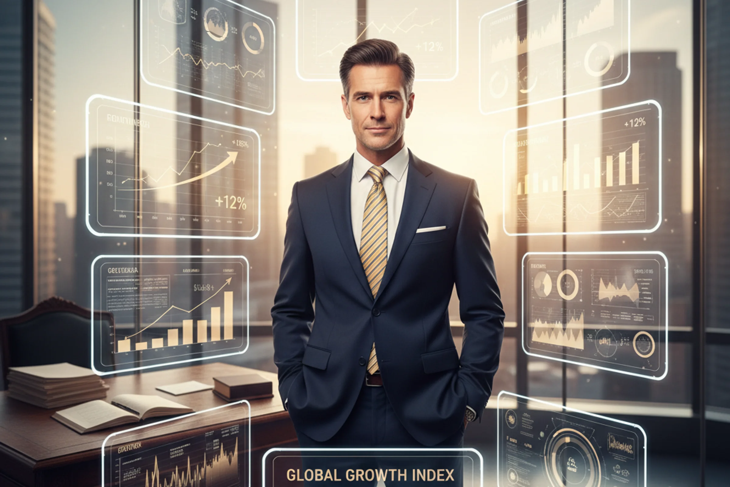 CEO analyzing real-time financial dashboard on laptop for business cash flow monitoring and decision-making