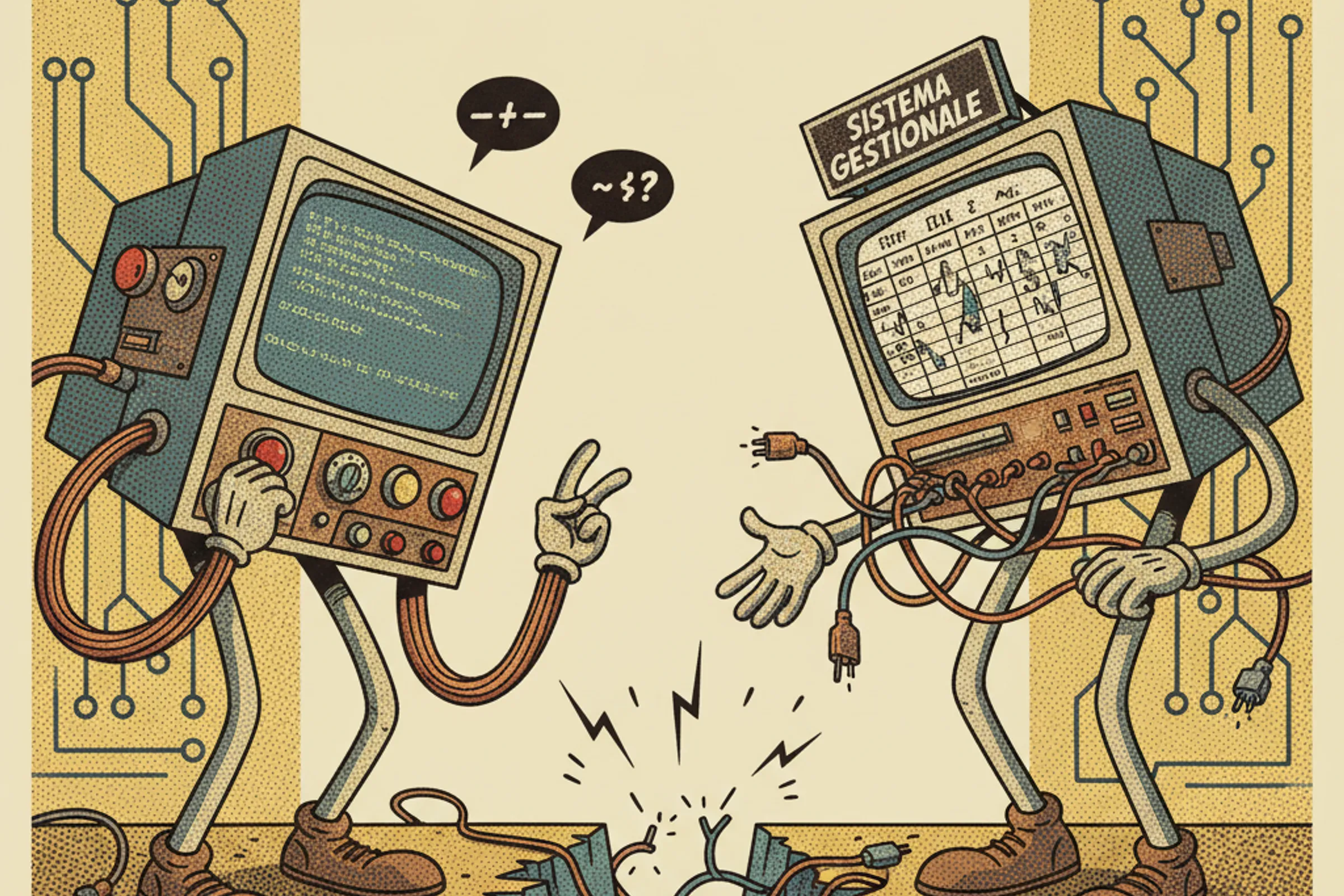 Imprenditore PMI analizza dashboard agenti AI su computer in ufficio moderno italiano