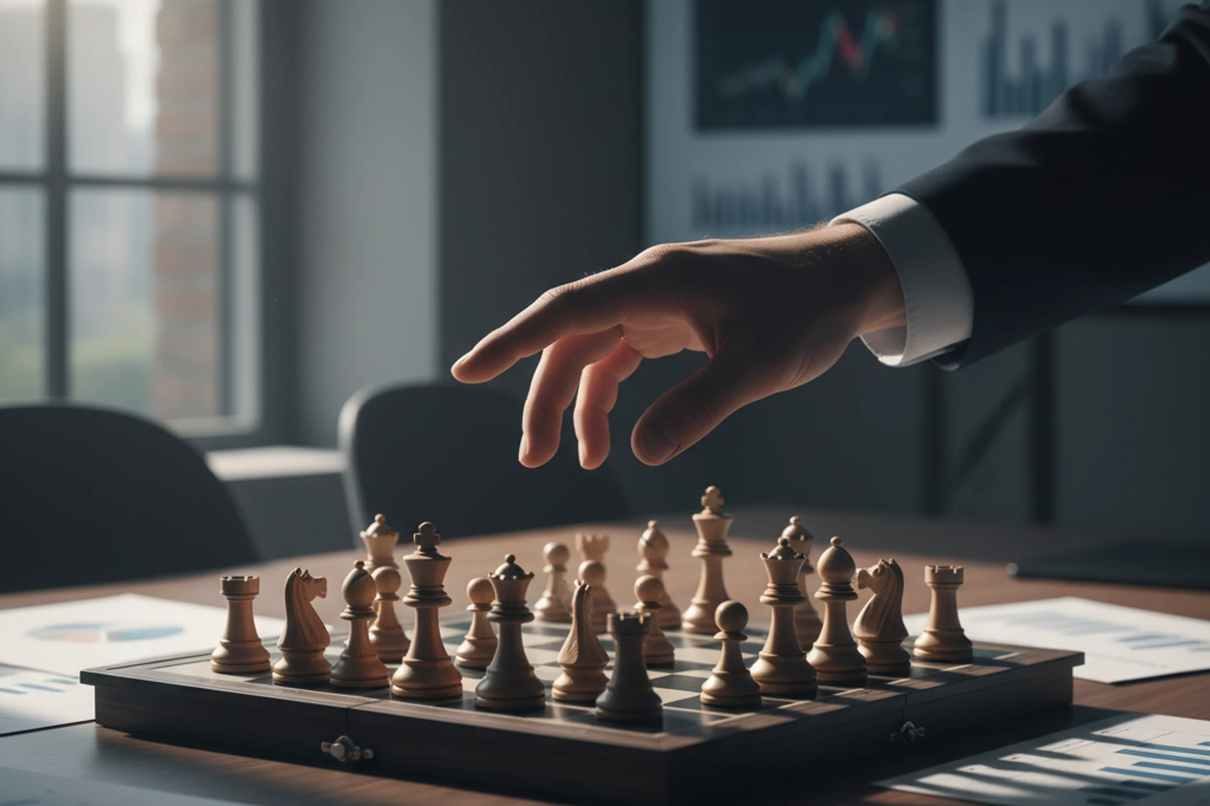 Imprenditore PMI analizza indicatori finanziari dashboard per decisione assunzioni strategiche rischio liquidità