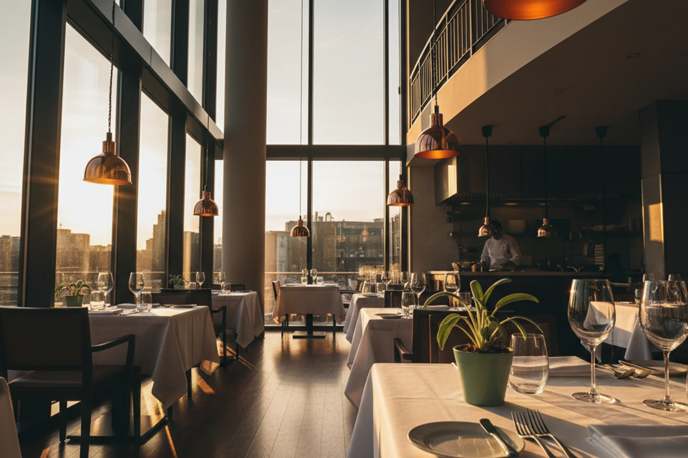 Restaurant financial charts showing recovery from crisis to profitability with upward trending graphs