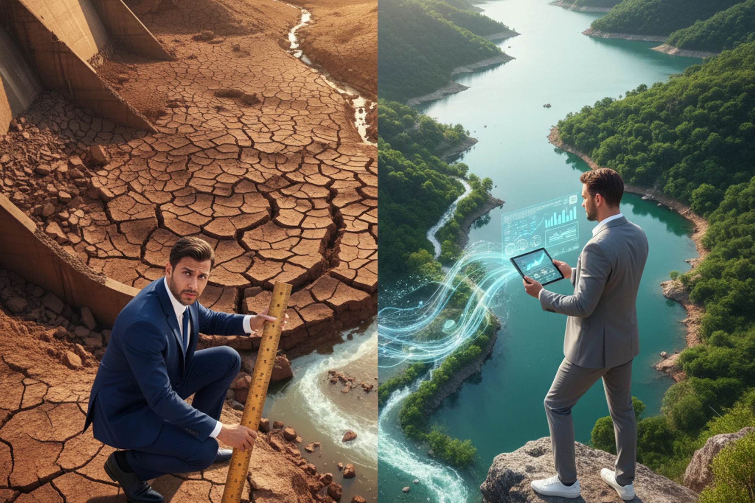 CFO che confronta dashboard cash flow tradizionale con sistema automatizzato intelligente per PMI