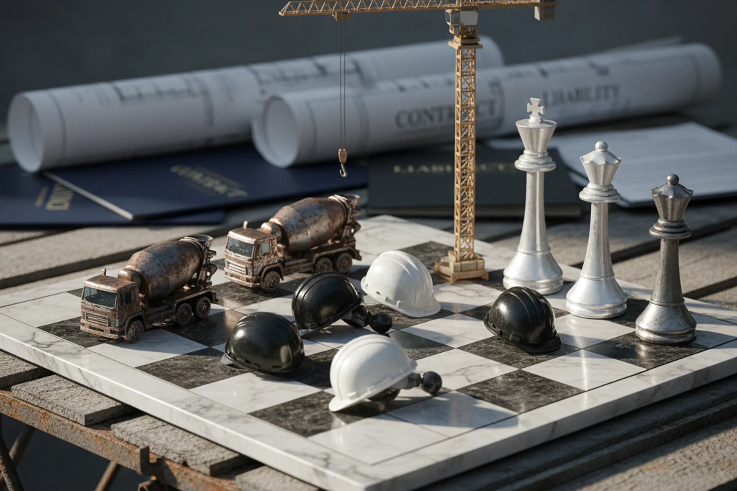 Ispettori controllano documentazione in cantiere edilizio con operai e macchinari, verifica subappalti e cooperative